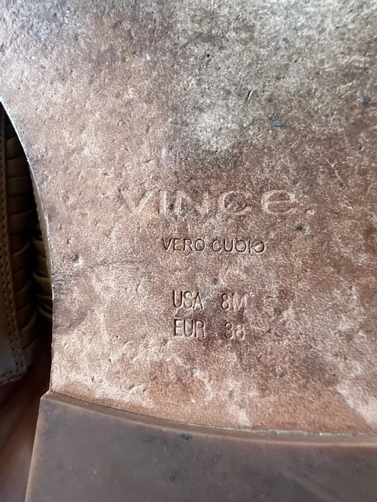 Vince Women's Penrose Toe Ring Slide Sandals Shoes Brown Leather Sz 8 - Picture 8 of 9